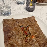 mushroom, tomato and onion galette/crepe at Le Tanoue in Annecy