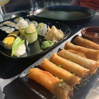 Vegan sushi and spring rolls   at Matchmama in Lisbon