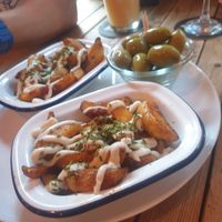 Nocellara olives 8/10 they were great one of my fave olives in general at Pizza by Vinnie - The Oil Basin Brewhouse in Worcester