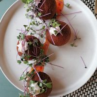 Bolinhas de alheira 👌 at Dona Sardinha in Luso