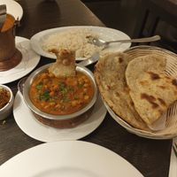 Chana massala and roti bread at Royal Punjab in Knokke-heist