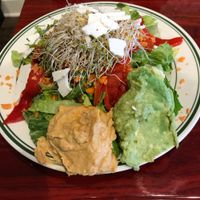 Hummus salad made vegan at Green Lotus Cafe in Hyannis