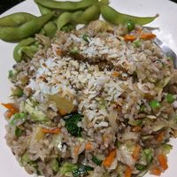 Pineapple fried rice with a few edamame! at Koriander in Corvallis