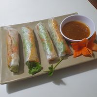 Fresh spring rolls with peanut souce at Cozy Restaurant Huế  in Hue