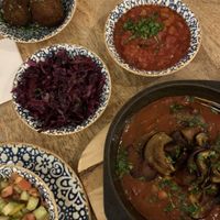 Vegane Shakshuka, Falafel und Hummus  at Feinberg's in Berlin