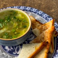 Veg soup #Veganuary at Kyampa - The White Lotus Cafe in Lalitpur