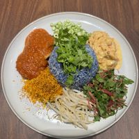 Nasi Kerabu with “ayam” percik  at SAVOR in Kuala Lumpur