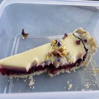 White chocolate/raspberry cake  at Café Hin & Veg in Leipzig