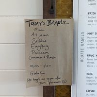 Today's bagels at Little Curious Bagels in Whanganui