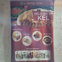 Foto do cartaz em frente ao local at Brisamar Bar e Restaurante Delicias da Kel in Guarapari