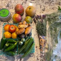 produce, sauce, basil & lavender!   at Little Italy Mercato in San Diego