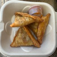 vegan potato sambusas  at Little Italy Mercato in San Diego