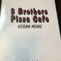 Separate vegan menu! at 3 Brothers Pizza Cafe in Farmingdale