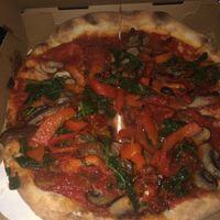 Sundry tomato , pepper vegan pizza   at 3 Brothers Pizza Cafe in Farmingdale