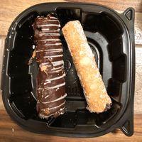 Regular cannoli (right) and chocolate cannoli (left) at 3 Brothers Pizza Cafe in Farmingdale