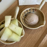 Extras: taro paste, honeydew melon  at Four Beans 四夕豆花 - George Town in Penang