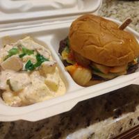 Kimchi burger and potato salad at O.G. Lola's - Pop Up in Pensacola