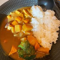 Veg potato curry rice   at Dingsway Sushi in Durham