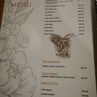 Drinks menu at Nida's Place in Lembongan