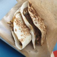 Vegan quesadillas at Le Hasard Ludique in Paris
