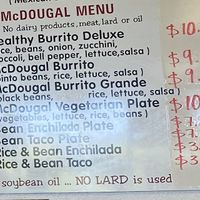 Updated pricing as of 7/2022 for McDougal Menu  at El Rancho Taqueria in Rohnert Park