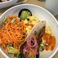 Breakfast tacos with Just Egg  at Silver Diner - BWI Airport in Baltimore