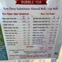 Bubble Tea Menu  at VitaVilla Smoothie & Bubble Tea in Vancouver