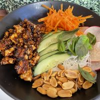 Vegan poke bowl  at Clovelly Restaurant in Warrnambool