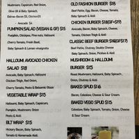 Menu  at Mystical Flair in Murray Bridge