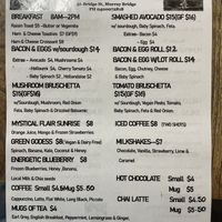 Menu  at Mystical Flair in Murray Bridge