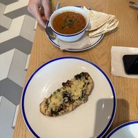 Vegan brekkie bruschetta and Ful Medames  at The Daily - Rove City Walk  in Dubai