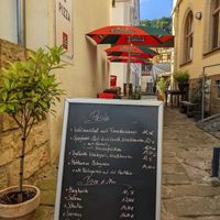 Menu/offers with vegan options advertised   at Taverne Wehlmuschel in Stadt Wehlen