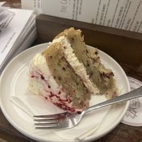 Raspberry and vanilla cake   at The Cat's Whiskers in York