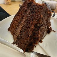Vegan chocolate fudge cake at The Cat's Whiskers in York