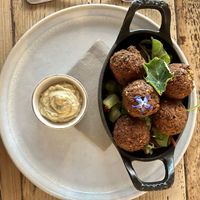 Falafel and hummus   at Pipe and Glass in Beverley