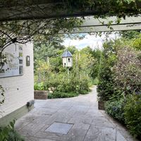 Through to the garden  at Pipe and Glass in Beverley