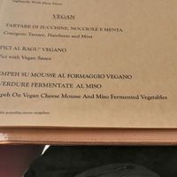 Menù vegan aggiornato at Essenza Dario e Anna - dal 1964 in Arezzo