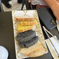The grey bread they bring out with meals is not vegan (be sure to specify vegan when ordering & they are very accommodating)  at Essenza Dario e Anna - dal 1964 in Arezzo