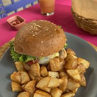 Vegan Burger at Yerbabuena del Sisal in Valladolid