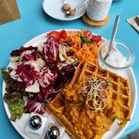 Vegan waffle at Bela Loko Café & Genuss in Baden