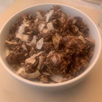Vegan granola - chocolate-y with plenty of nuts   at Folk. in Athens