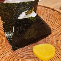 leaf mustard onigiri at Nigirimeshi Ginka in Morioka