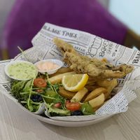 Vegan Banana Blossom Fysh & Chips at 5Green Blossom 五葉幸福館 in Northeast Singapore