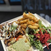 Shawarma platter  at Chickpea Food Truck in Vancouver