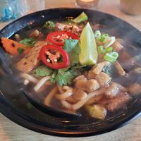 Banh Canh noodle soup at EatHappy Vegan - Rosenhoff in Oslo