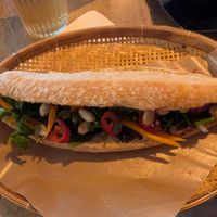 The satay Bahn-Mi - delicious 😋! at EatHappy Vegan - Rosenhoff in Oslo