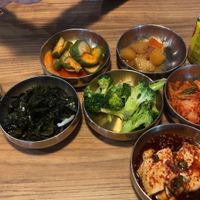 Banchan (side dishes)   at Ahjoomah's Apron in Chicago