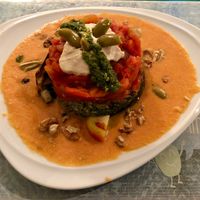 Lasagña de vegetales at Chirimoya in Salta