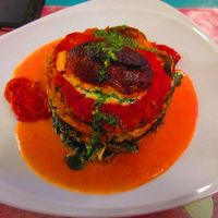 Lasagna at Chirimoya in Salta