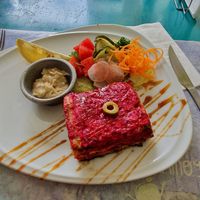 Menu de dia, entree Japanese rice flour pancake at Chirimoya in Salta